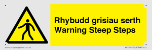 Rhybudd grisiau serth Warning Steep Steps